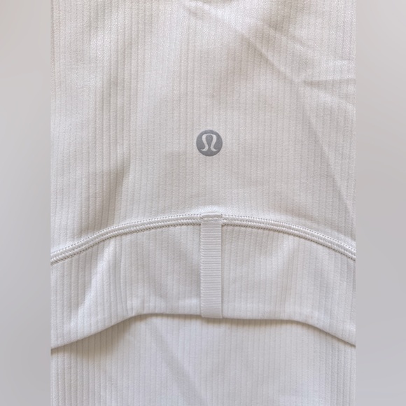 Lululemon Cropped Define Jacket zip up Ribbed Nulu Shine Off white 12 L - Picture 13 of 15